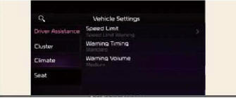 Vehicle settings (infotainment system) (if equipped)